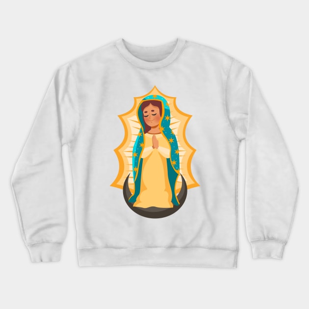 La Virgen De Guadalupe Crewneck Sweatshirt by timegraf